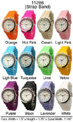 Load image into Gallery viewer, 6 Geneva Silicone Strap Band Watches
