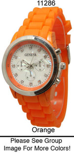 Load image into Gallery viewer, 6 Geneva Silicone Strap Band Watches
