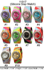 Load image into Gallery viewer, 6 Geneva Silicone Slap Band Watches
