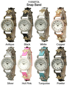 6 Geneva Snap on Watches