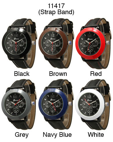6 Leather Strap Band Watches
