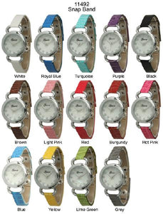 6 Geneva Snap Band Watches