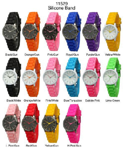 6 Geneva Silicone Band Watches