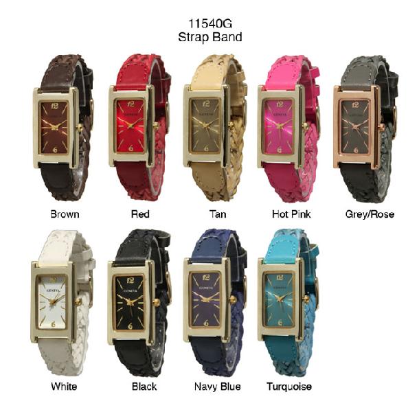 6 Geneva Strap Band Watches