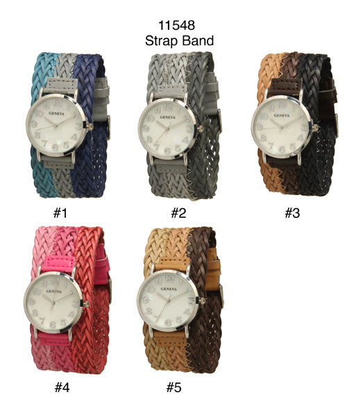 6 Geneva Braided Band Watches