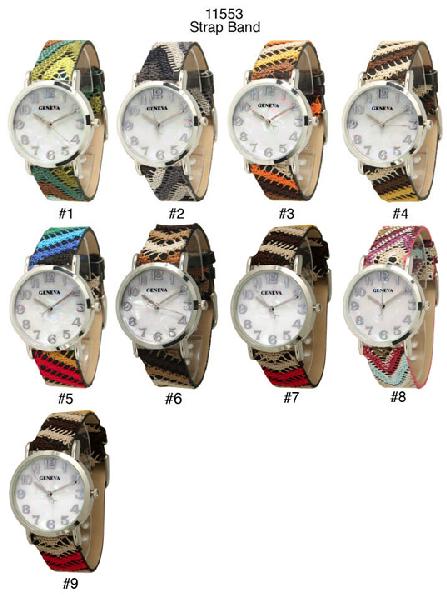 6 Geneva Strap Band Watches