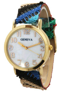 6 Geneva Strap Band Watches