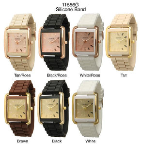 6 Geneva Silicone Band Watches