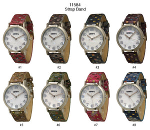 6 Geneva Strap Band Watches