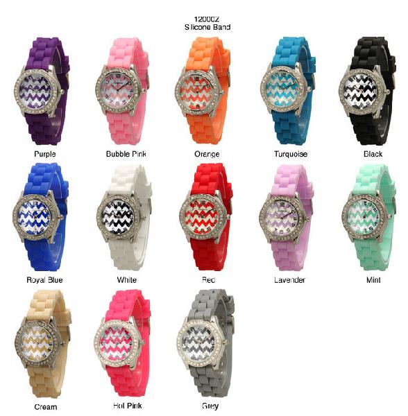 6 Geneva Silicone Band Watches