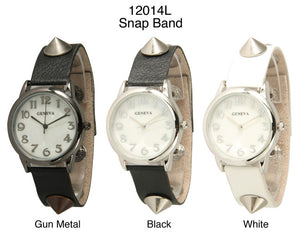 6 Geneva Snap Band Watches