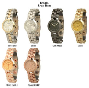 6 Geneva Snap Band Watches