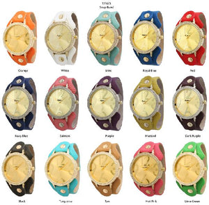 6 Geneva Snap Band Watches