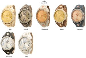 6 Geneva Snap Band Watches