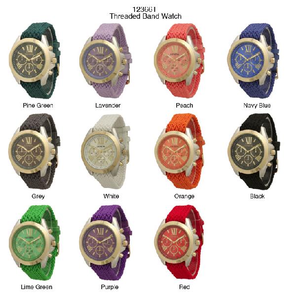 6 Geneva Thread Band Watches