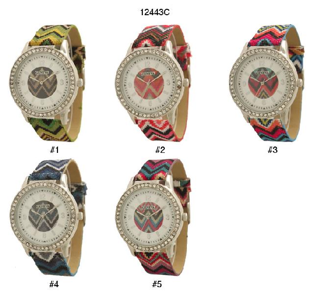 6 Geneva Strap Band Watches