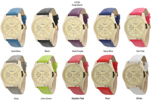 6 Geneva Strap Band Watches