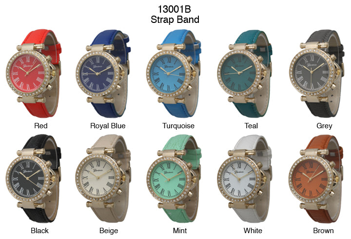 6 Geneva Strap Band Watches