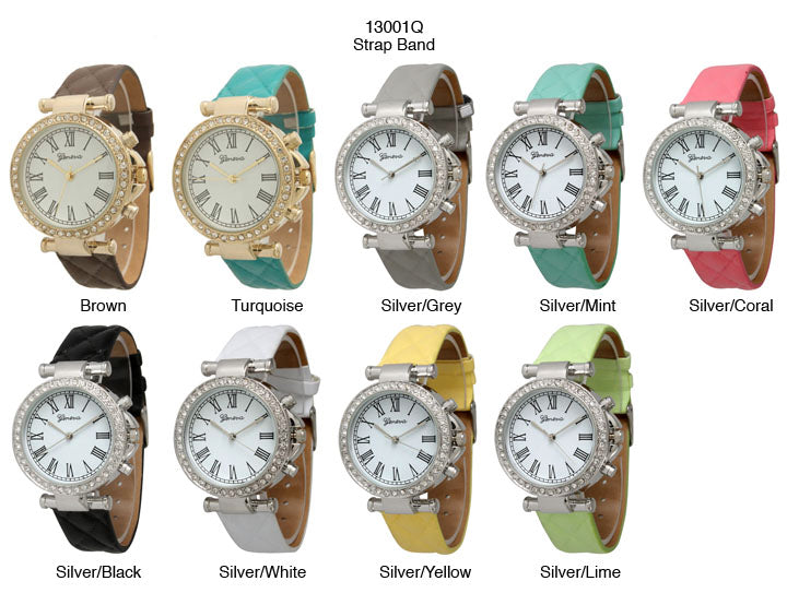 6 Geneva Strap Band Watches