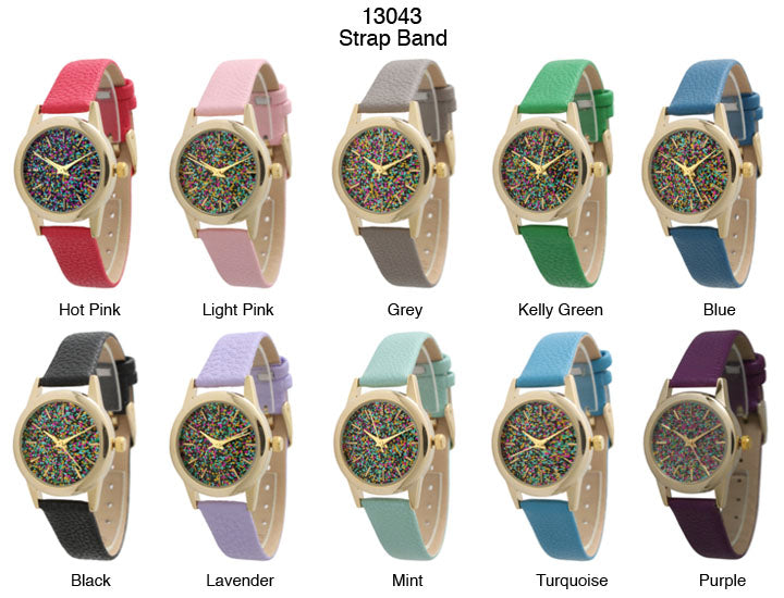 6 Geneva Strap Band Watches