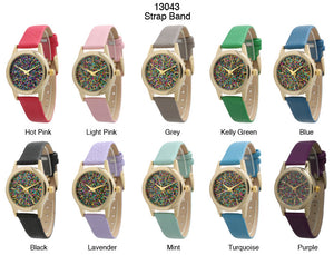 6 Geneva Strap Band Watches