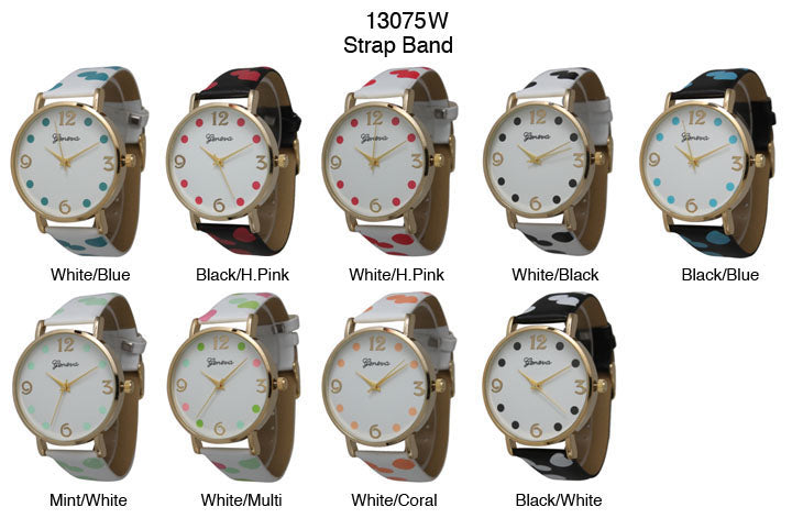 6 Geneva Strap Band Watches