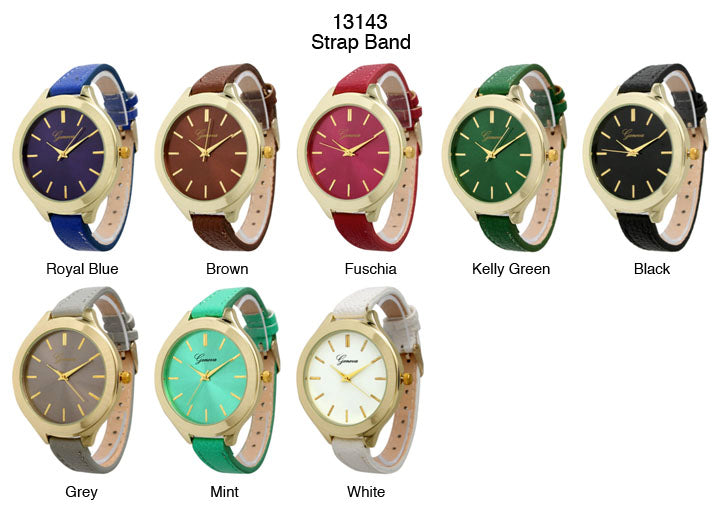 6 Geneva Strap Band Watches