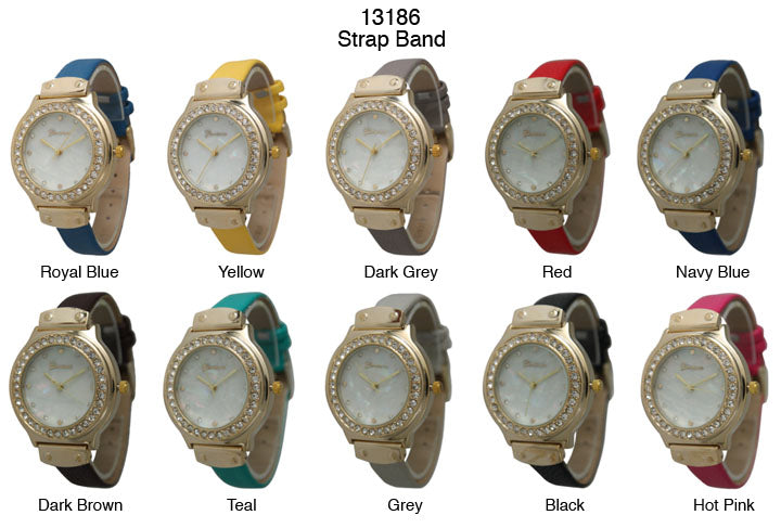 6 Geneva Strap Band Watches