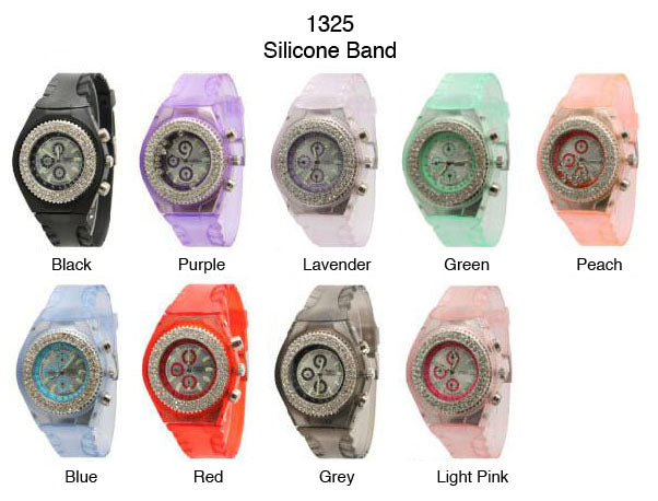 6 Geneva Ceramic Silicone Style Watches