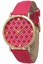 Load image into Gallery viewer, 6 Geneva Moroccan Quatrefoil Watches
