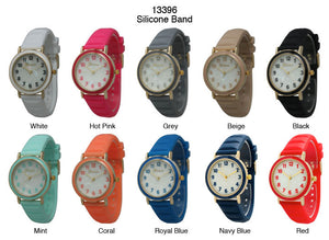 6 Geneva Silicone Band Watches