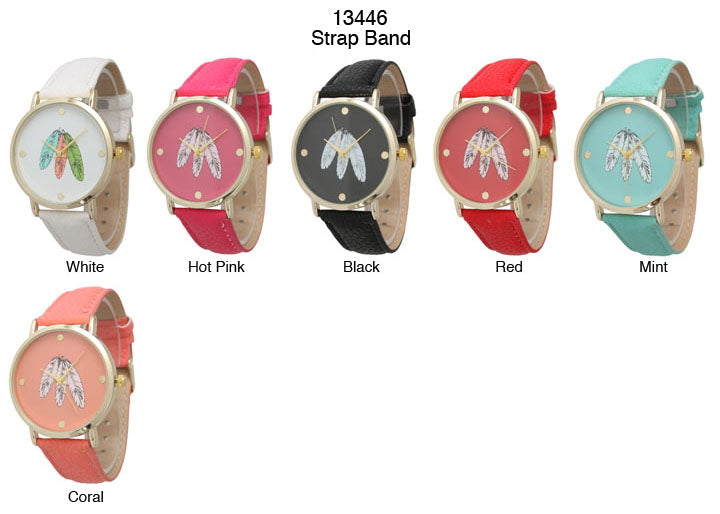 6 Geneva Strap Band Watches