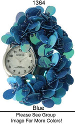 Load image into Gallery viewer, 12 Geneva Sequin Disc Strech Watches
