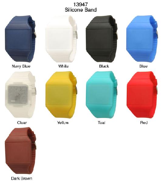 6 Geneva Digital Silicone Watches