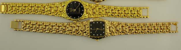 12 Mens Gold tone Nugget Watches