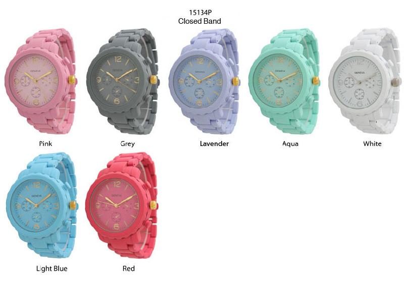 6 Geneva Closed Band Watches
