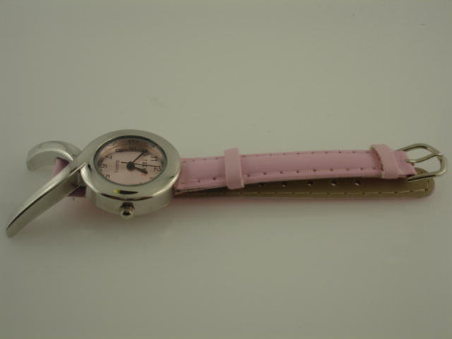 12 Pink Strap Watch with Breast Cancer Case