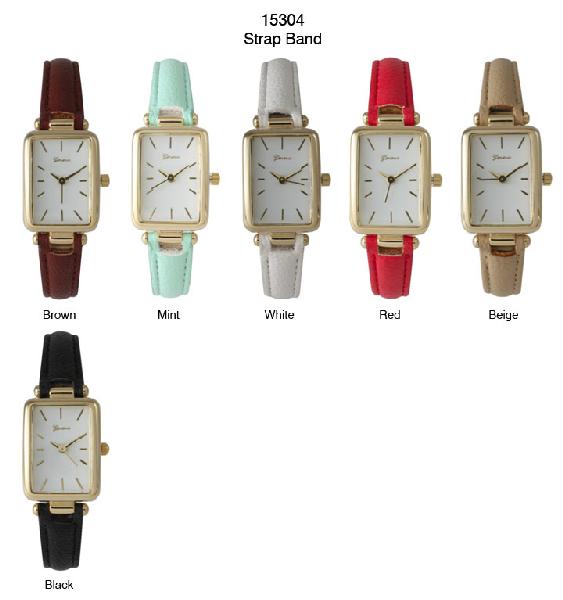 6 Geneva Strap Band Watches