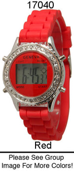 Load image into Gallery viewer, 6 Geneva Digital Silicone Strap Band Watches
