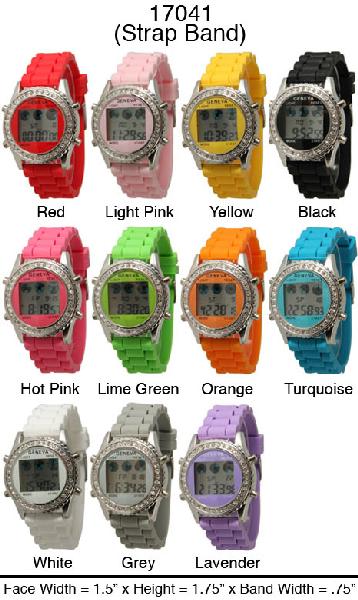 6 Geneva Silicone Strap Band Watches