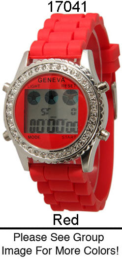 6 Geneva Silicone Strap Band Watches