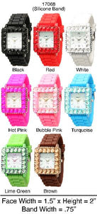 6 Geneva Silicone Strap Watches