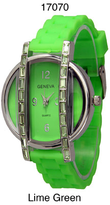 6 Geneva Silicone Strap Watches