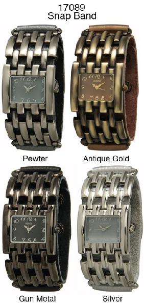 6 Geneva Snap Band Watches