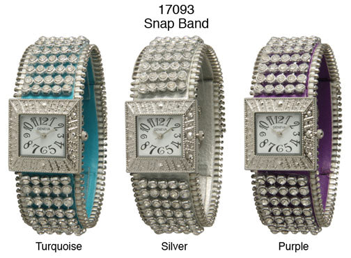 6 Geneva Snap Band Watches