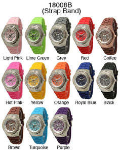 6 Geneva Silicone Strap Band Watches