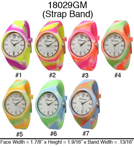 6 Geneva Silicone Strap Band Watches