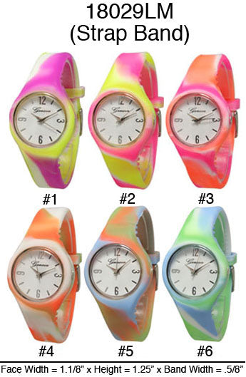 6 Geneva Silicone Strap Band Watches