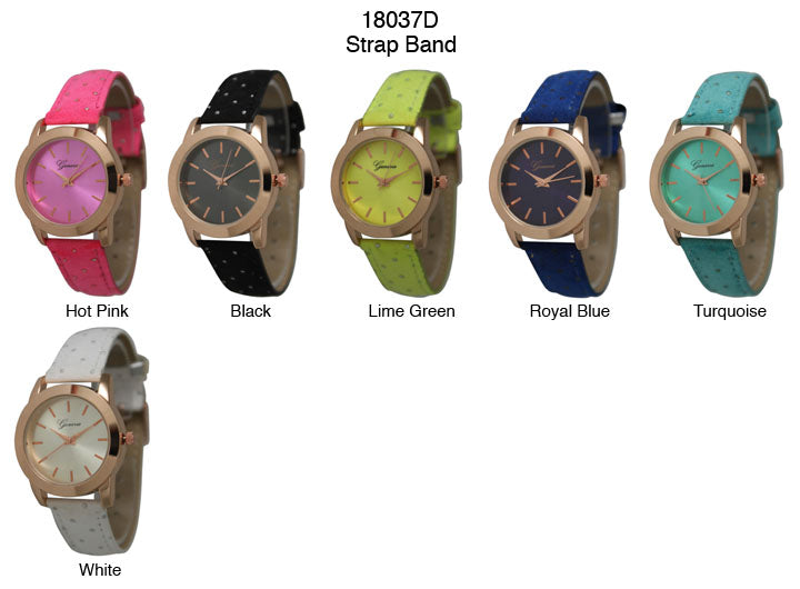 6 Geneva Strap Band Watches