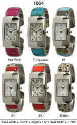 Load image into Gallery viewer, 6 Geneva Silver Semiprecious Cuff Watches
